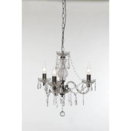 Netlighting Lüster Classic 3 Light Multi Arm Chandelier Chrome Clear UK Stock in Grey