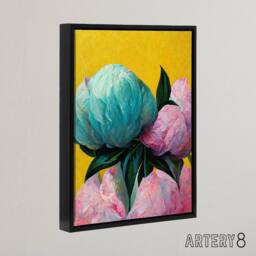 "Artery8 Abstract Floral Bouquet Peony Flowers Framed Canvas Wall Art Print - Size: W12"" x H16""" - thumbnail 2