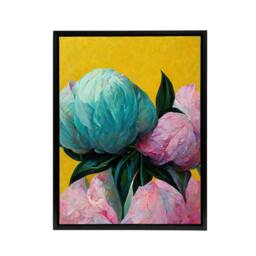 "Artery8 Abstract Floral Bouquet Peony Flowers Framed Canvas Wall Art Print - Size: W12"" x H16""" - thumbnail 1