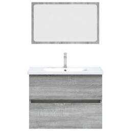 Berkfield Home 2 Piece Bathroom Furniture Set Grey Sonoma Engineered Wood - thumbnail 6