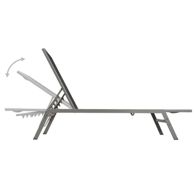 Berkfield Home Sun Loungers 2 pcs with Table Steel & Textilene Black - image 1