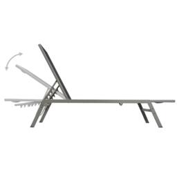 Berkfield Home Sun Loungers 2 pcs with Table Steel & Textilene Black - thumbnail 1