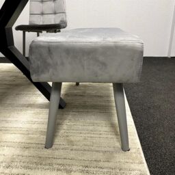 KOSY KOALA Wooden Dining Table with 2 Grey Velvet Chairs & Padded Bench, Dining Room Furniture in Brown - thumbnail 4