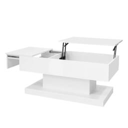 BTM High Gloss Lift Table, Extendable Top with Storage in White - thumbnail 9