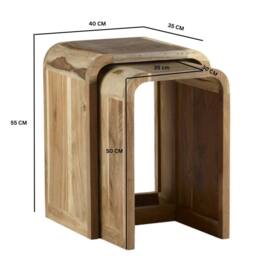 Wyld Haus Los Angeles Reclaimed Wood Nesting Tables Set of 2 in Brown - thumbnail 5