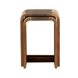 Wyld Haus Los Angeles Reclaimed Wood Nesting Tables Set of 2 in Brown - thumbnail 4