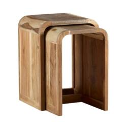 Wyld Haus Los Angeles Reclaimed Wood Nesting Tables Set of 2 in Brown - thumbnail 3