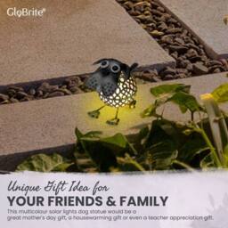 Globrite Metal Dog Solar Garden Ornament with Colour Changing Light - thumbnail 6