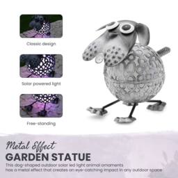 Globrite Metal Dog Solar Garden Ornament with Colour Changing Light - thumbnail 3