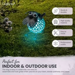 Globrite Metal Dog Solar Garden Ornament with Colour Changing Light - thumbnail 5