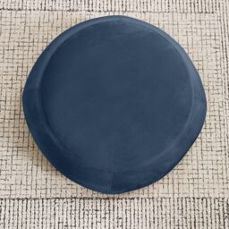 FurnitureboxUK Otis Round Soft-Touch Velvet Footstool in Navy - thumbnail 6