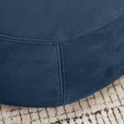 FurnitureboxUK Otis Round Soft-Touch Velvet Footstool in Navy - thumbnail 5