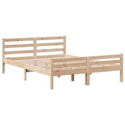 Berkfield Home Bed Frame with Headboard without Mattress 135x190 cm Double in Brown - thumbnail 5