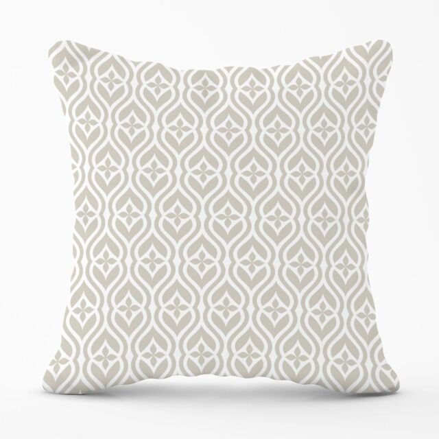 Warren Reed - Designer Abstract Ornament Pattern Outdoor Cushion in Grey - Size: 60 cm x 60 cm - image 1