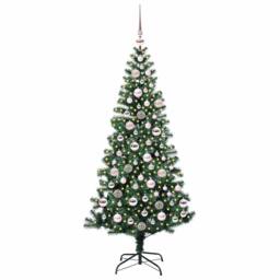 Berkfield Home Artificial Pre-lit Christmas Tree Green 180 cm PVC & Metal - thumbnail 3