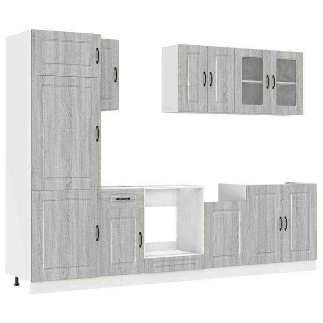Berkfield Home 8 Piece Kitchen Cabinet Set Kalmar Grey Sonoma Engineered Wood - image 1