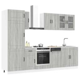 Berkfield Home 8 Piece Kitchen Cabinet Set Kalmar Grey Sonoma Engineered Wood - thumbnail 2