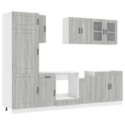Berkfield Home 8 Piece Kitchen Cabinet Set Kalmar Grey Sonoma Engineered Wood - thumbnail 1