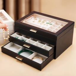 SHEONLY Women's Portable Jewellery Storage Box in Black - thumbnail 4