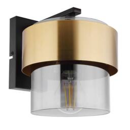 Netlighting Milley Wall Lamp Matt Black Glass Shade 1x E27 in Gold - thumbnail 2