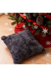 Living and Home Plush Throw Pillow Cover Pillowcase in Dark Grey - thumbnail 3
