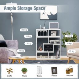 Costway TV Stand for TVs up to 65 Inches Free Combination Adjustable TV Cabinet Center in White - thumbnail 6