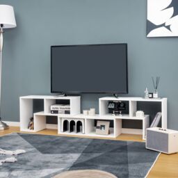 Costway TV Stand for TVs up to 65 Inches Free Combination Adjustable TV Cabinet Center in White - thumbnail 3