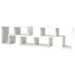 Costway TV Stand for TVs up to 65 Inches Free Combination Adjustable TV Cabinet Center in White - thumbnail 1
