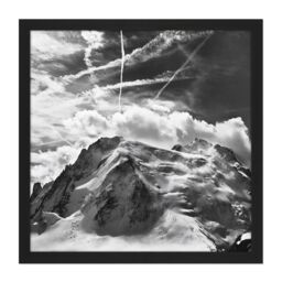 "Artery8 Wall Art Print Buisse Mont Blanc Tacul Mountain Summit Photo Square Framed Picture 16X16 Inch in Black - Size: W16"" x H16""" - thumbnail 1