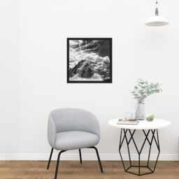 "Artery8 Wall Art Print Buisse Mont Blanc Tacul Mountain Summit Photo Square Framed Picture 16X16 Inch in Black - Size: W16"" x H16""" - thumbnail 2