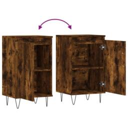 Berkfield Home Sideboard Smoked Oak 40x35x70 cm Engineered Wood in Brown - Size: 40 x 35 x 70 cm - thumbnail 9