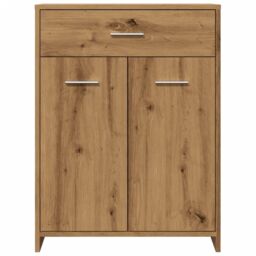 Berkfield Home Bathroom Cabinet Artisan Oak 60x33x80 cm Engineered Wood in Brown - Size: 60 x 33 x 80 cm - thumbnail 4