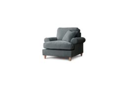The Great Sofa Company Ezra Textured Velvet Armchair - Scroll Arm in Charcoal - thumbnail 2