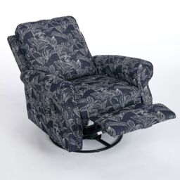 FURNITURE ONE Recliner Armchair, 360° Swivel Single Sofa with Adjustable Backrest & Footrest - Navy - Size: 1 Seater - thumbnail 9