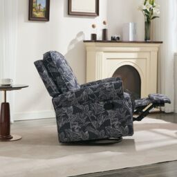 FURNITURE ONE Recliner Armchair, 360° Swivel Single Sofa with Adjustable Backrest & Footrest - Navy - Size: 1 Seater - thumbnail 5