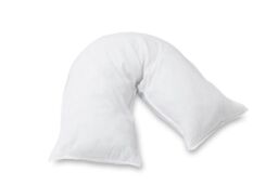 Snug City V Shape Support Pillow Pair, Microfibre Soft Touch Cover & Hollowfibre Filling in White - thumbnail 3
