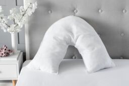 Snug City V Shape Support Pillow Pair, Microfibre Soft Touch Cover & Hollowfibre Filling in White - thumbnail 2