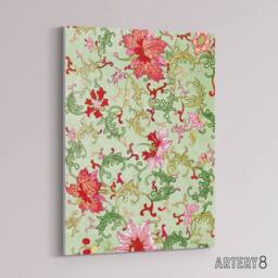 "Artery8 Owen Jones Art Nouveau Pink Flower Pattern Canvas Wall Art Print in Green - Size: W12"" x H16""" - thumbnail 2