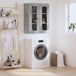 Berkfield Home Wall Mounted Cabinet Concrete Grey 69.5x34x90 cm - thumbnail 1