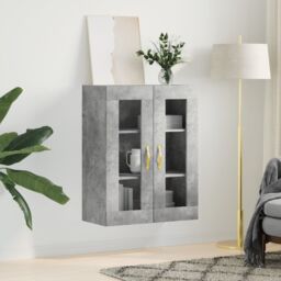 Berkfield Home Wall Mounted Cabinet Concrete Grey 69.5x34x90 cm - thumbnail 3