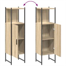 Berkfield Home Tall Pantry Cabinet Light Oak Engineered wood 33 x 33 x 120.5 cm in Brown - thumbnail 9