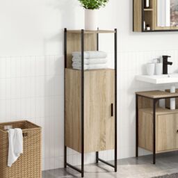 Berkfield Home Tall Pantry Cabinet Light Oak Engineered wood 33 x 33 x 120.5 cm in Brown