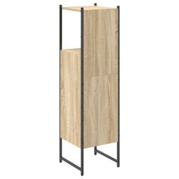 Berkfield Home Tall Pantry Cabinet Light Oak Engineered wood 33 x 33 x 120.5 cm in Brown - thumbnail 7