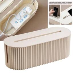 EONLION Cable Wire Cord Storage Box Case in Beige - Size: 500mm