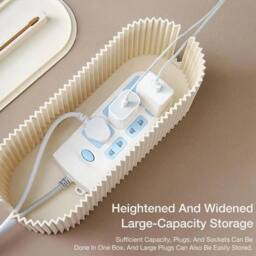 EONLION Cable Wire Cord Storage Box Case in Beige - Size: 500mm - thumbnail 5