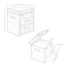 Angel Cerda Black Leather Trunk with Gold Studs 55x50x62 cm - Size: 55 x 50 x 62 cm - thumbnail 8