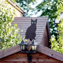 VOGREX 3X Garden Cat Silhouette, Marble Eyes Bird Scarer Black - thumbnail 3
