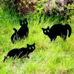 VOGREX 3X Garden Cat Silhouette, Marble Eyes Bird Scarer Black - thumbnail 2