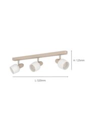 Eglo Corato Sandy Steel & Glass Adjustable 3-Light Spotlight in Stone - thumbnail 4
