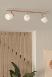 Eglo Corato Sandy Steel & Glass Adjustable 3-Light Spotlight in Stone - thumbnail 2